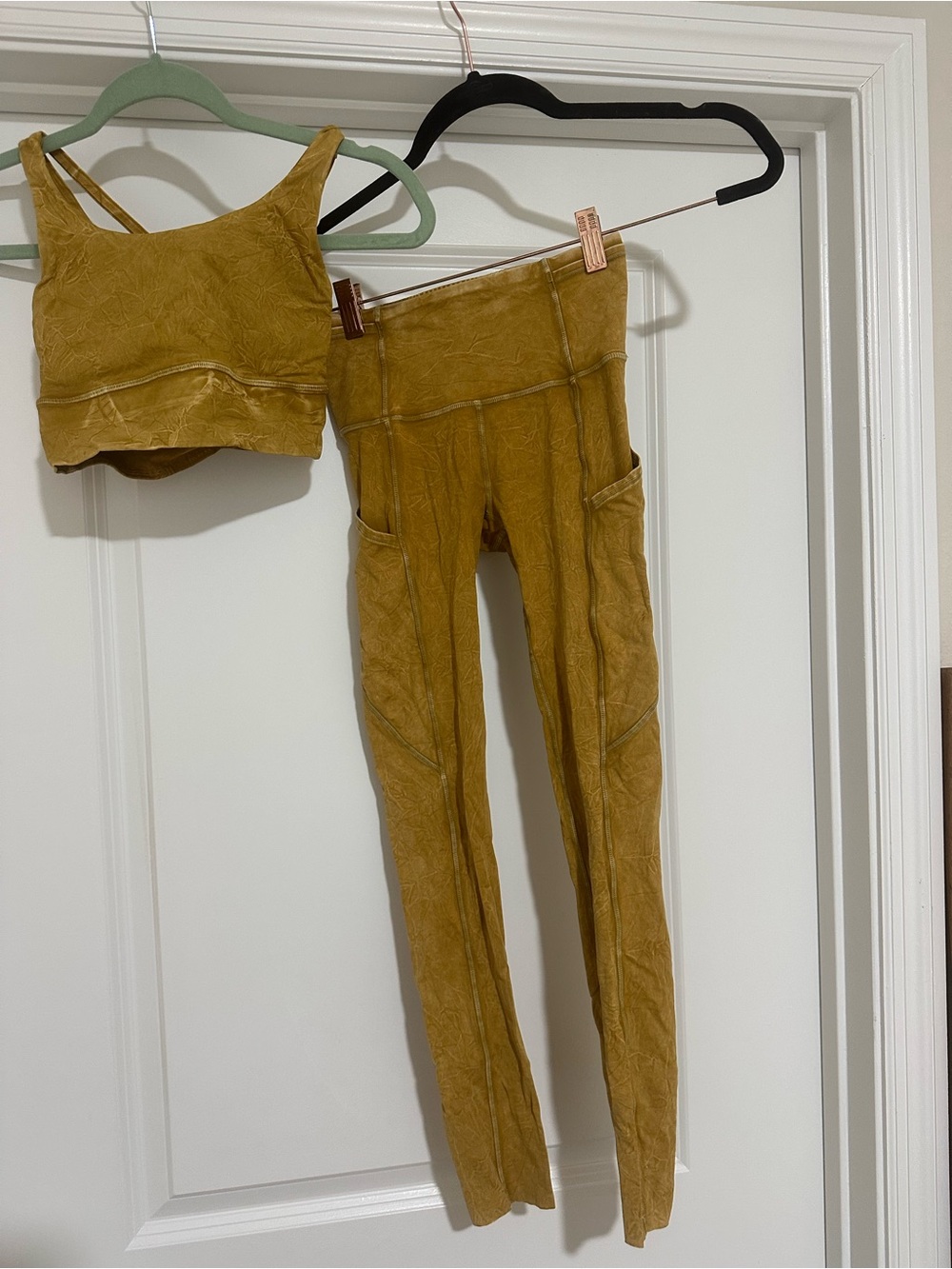 lululemon athletica Mustard Yellow High-Waist Leggings & Sports Bra Set